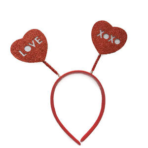 عصابة رأس على شكل قلب مزينة بالريش اللامع لعيد الحب للنساء - إكسسوارات شعر أنيقة للحفلات التنكرية وحفلات الزفاف - Product Image 5