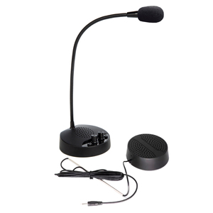 Système d'interphone de fenêtre portable haute puissance avec microphone à condensateur et col de cygne, haut-parleur filaire bidirectionnel pour magasins et entreprises - Product Image 1