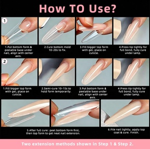 Hot Sale Almond Sandwich Dual Forms <b>Nail</b> Tip One Step Quick Clear Transparent <b>Nail</b> Mold for Salon Professional <b>Nail</b> Supplies - Product Image 6