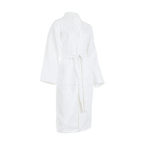 Peignoir de Spa en Coton Recyclé Doux et Moelleux en Polaire Corail Blanc de Luxe pour Hôtels, Personnalisable avec Logo, Emballage en Gros pour Femmes et Usage Domestique - Product Image 1