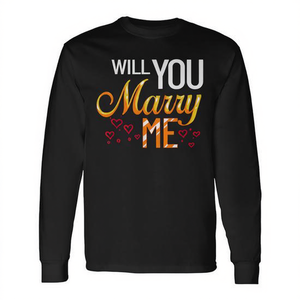 ¿Te casarías conmigo? Camisetas Promocionales de Manga Larga con Ideas para Propuesta de Matrimonio y Boda - Product Image 3