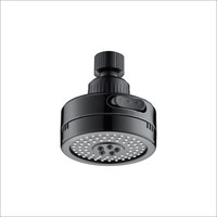 Pomme de douche noire de 4 pouces en plastique avec jet de douche haute pression pour salle de bain