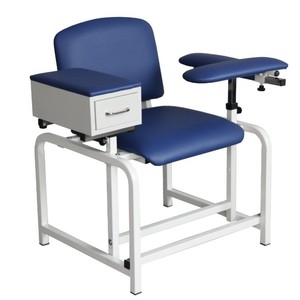 Silla de donación de sangre con reposabrazos manual ajustable en altura y cajón para uso médico - Product Image 5