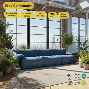 Juego de Sofás de Tela Tapizados de Diseño Italiano Moderno - Sofá de Esponja Duradera Comprimida al Vacío para Apartamento, Hotel, Villa |   Modular - Product Image 5