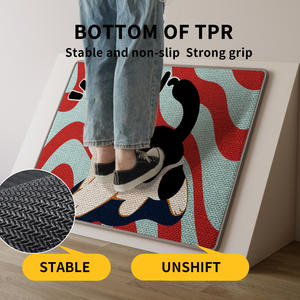 Tapis de salle de bain rectangulaire Meow Meow Cartoon, antidérapant, absorbant l'eau, séchage rapide, tapis de toilette, fibre de polyester - Product Image 2