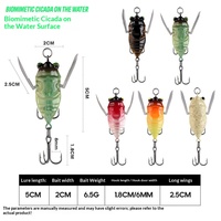 Leurre Artificiel JETOP Cigale Rigide 40mm 6.5g Flottant en Surface avec Ailes, Sans Hameçons, pour la Pêche en Mer et les Poissons d'Eau Salée