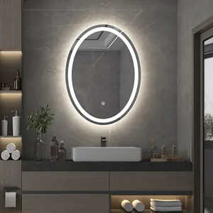 Bathroom mirror decor Oval mirror with led lights Touch Screen Bath Magic mirror