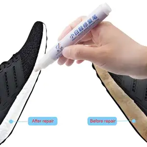 Wholesale color pen shoes white-Shoes Stains Removal Waterproof Cleaning Pen Repair Durable Cleaning Pen Shoes Yellow Edge Laundry Marker WHITE Fabric Pen