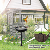 JH-Mech 28In höhen verstellbare Vogel bands chale mit stabilem Boden Abnehmbare Dekoration im Freien Metall Vogel bad oder Feeder Stand