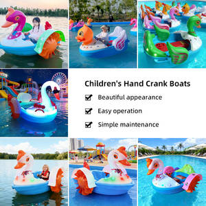 Bateaux électriques en plastique à vendre, bateaux à eau pour parc extérieur, équipement d'amusement aquatique, <span class=keywords><strong>bateau</strong></span> à manivelle pour parents et enfants avec lumière LED - Product Image 4