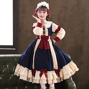 Robe de princesse japonaise Kawaii Lita Cosplay à manches longues et <span class=keywords><strong>jupe</strong></span> plissée avec nœud - Product Image 4