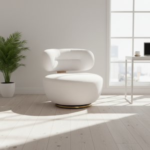 Modern Stylish Design Rotatable Single <strong>Sofa</strong> with <strong>Large</strong> Backrest and Elastic <strong>Cushions</strong> Wood Frame Sponge Filled - Product Image 5