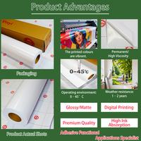 Rouleau de vinyle PVC auto-adhésif haute adhérence 140 g/m² Surface brillante de 120 microns Matériaux publicitaires permanents et imprimables