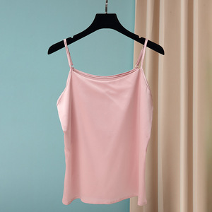Women Elastic Slim Fit Camisole Top Solid Color Seamless Polyester Inner Layer Base Layer Formal Summer 2025 - Product Image 5