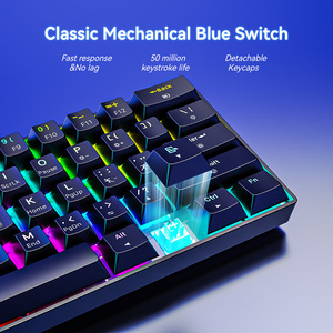 Customized 2.4G Wireless Wired Triple Mode 61 Keys 60% Ultra Compact Blue Switch RGB Mechanical <b>Keyboard</b> PC <b>Tablet</b> - Product Image 3