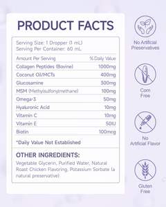 Gotas de Colágeno para Perros ODM con Biotina, MSM, Jengibre, Vitaminas C y E - Suplemento Sin Granos para la Salud de la Piel, el Pelaje, las Articulaciones y la Digestión - Product Image 5
