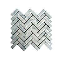 Carreaux de mosaïque en porcelaine à chevrons brillants de style design moderne, aspect brique Carrara, antibactériens, pour murs et sols d'hôtel