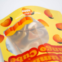 Custom Printing 100G Mango Kubus Candy Stand Up Zakje Fruit Snoep Verpakking Zak Met Raam & Ritssluiting