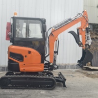 Excavator Crawler Fullwin 3 Ton 11.8kW Mini Digger 0.025m3 Bucket Alat Berat Konstruksi Pemindahan Tanah Kehutanan