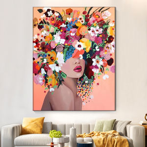 Pintura al óleo hecha a mano personalizada Diy pintura por números flor niña lienzo para adultos decoración moderna del hogar figura pared - Product Image 2