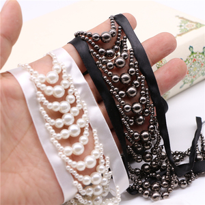 Pemasok Pabrik Manik-manik Bordir Pita Satin Buatan Tangan Jumbai Renda Potong Renda dengan Manik-manik Tepi Renda Trim - Product Image 3