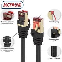 Jaringan Luar Ruangan Kecepatan Tinggi 40G 2000Mhz  berpelindung ganda 22AWG  SSTP  CAT 8 eksterior  flylead  SFTP CAT8  Molex  kabel patch