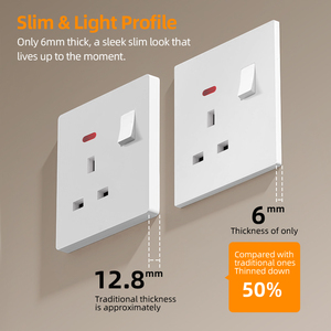 KESHIQI - Enchufes <span class=keywords><strong>de</strong></span> Pared Dobles USB Tipo C Industriales <span class=keywords><strong>de</strong></span> 10 A, 250 V, Panel Blanco Ultrafino, Interruptores y Enchufes - Product Image 3
