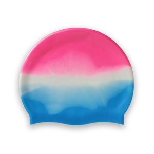 Nuovo Stile Misto-colore di <span class=keywords><strong>nuoto</strong></span> Per Adulti cappello Colorato Sfumatura di colore Protezione di Nuotata Del <span class=keywords><strong>Silicone</strong></span> - Product Image 1