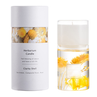 True Scent Großhandel Weihnachten Botanische Trocken blume Soja Wachs Rose Duft Öl Gel Duft kerzen Mit Zylinder Box
