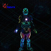 * WL-0239 433 contrôle sans fil LED Robot Costume LED danse Robot Ironman Costume Halloween Performance Wear LED Ironman Costumes