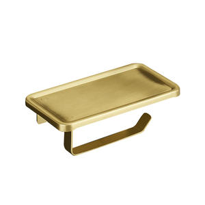 Porte-serviettes mural en alliage de zinc noir, porte-papier toilette pour salle de bain, support pour téléphone portable, rangement, design moderne - Product Image 5