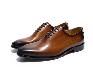 Chaussures habillées pour hommes en cuir véritable noir, style Oxford, à bout pointu, à lacets, respirantes, avec semelle extérieure en caoutchouc, toutes saisons - Product Image 2