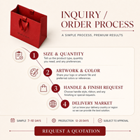 Sacs cadeaux en papier rouge de luxe personnalisés avec ruban, poignées longues et impression numérique pour l'emballage de marques d'événements haut de gamme