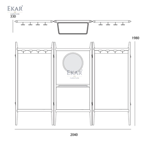 Appendiabiti da Ingresso Moderno di Lusso con Specchio, Mobile Designer in Legno, Porta Cappotti Multifunzionale con Unità di Stoccaggio per Villa - Product Image 5