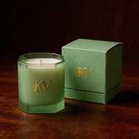 Pot à bougie en verre givré de luxe, carré et géométrique, 8oz, 10oz, 12oz, avec couvercle, pour marque privée, directement de l'usine