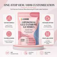 Gummies de glutathion liposomal sans sucre, mélange de collagène végétalien, marque privée OEM pour vendeurs e-commerce aux États-Unis et en Europe