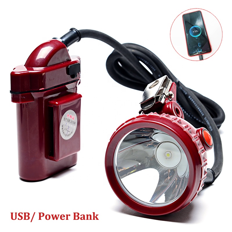 KL5LM LED Corded Rechargeable Safety Explosion-Proof Miners Mining Headlamp Cap Lamp USB Used as Power Bank