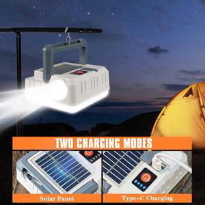 Lanterne solaire portable, 5 modes d'éclairage, lampe torche LED, étanche IPX4, 10000 lumens, pannes de courant, ouragan, randonnée, camping - Product Image 4