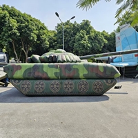 Tank gonflable géant certifié pour usage commercial extérieur, tank gonflable de dessin animé pour la publicité et la décoration de rue