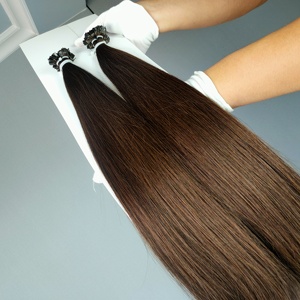 Factory Wholesale I Tip U K Flat Tip 100% Raw Human Hair Extensions Cuticle Aligned 22" 24" I-tip Hair Keratin Hair Extensions - Product Image 2