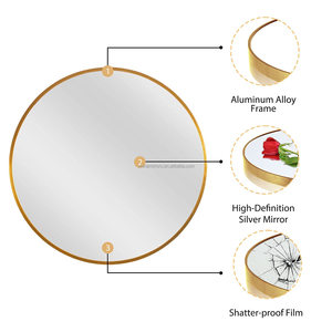 Factory Price Custom Size Modern <strong>Round</strong> Matel Frame Wall Mounted Big <strong>Circle</strong> Bathroom Hanging <strong>Mirror</strong> - Product Image 4