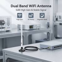Antenne WiFi double bande 2,4 GHz 5,8 GHz en caoutchouc 3dBi 5dBi SMA Mâle pour passerelle IoT industrielle, routeur sans fil, CPE - Vente en gros