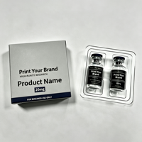 Boîte en papier personnalisée pour flacons, plateau en plastique, étiquettes en PVC respirantes résistantes à la chaleur, adhésif puissant, tailles 3/10 ml, emballages de 1/2/3 flacons
