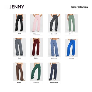 Pantalon de yoga <span class=keywords><strong>Jenny</strong></span> nouvelle collection transfrontalière, séchage rapide, infroissable, coupe droite, taille haute, effet push-up pour femme - Product Image 4