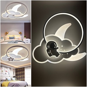 Nordic moderna <span class=keywords><strong>lampada</strong></span> da soffitto a LED minimalista per il telecomando creativo della ragazza del ragazzo caratteristica del materiale plastico del metallo della camera da letto dei bambini - Product Image 4