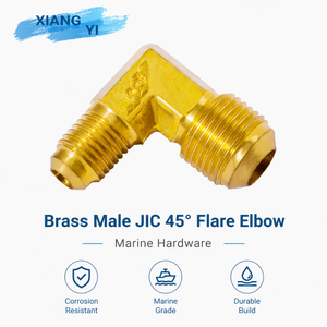 ข้อต่อท่อทองเหลือง YBSC3 แบบข้อศอกตัวผู้ JIC 45 ° ข้อต่อเกลียว Flare Elbow BSPT อุปกรณ์ทางทะเลสำหรับเรือยอชท์ ไต้หวัน - Product Image 5