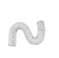 Tuyau de ventilation pour système CVC industriel de 4 pouces et 10 pieds, non isolé, double paroi, composite aluminium, flexible