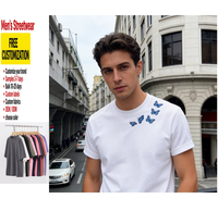 T-shirt vierge en coton épais 280 g/m² de haute qualité, style streetwear américain, coupe oversize, streetwear hip-hop pour homme, personnalisable avec motif graphique