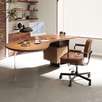 Bureau d'étude ergonomique rectangulaire en bois massif, bureau d'ordinateur moderne minimaliste de luxe léger, poste de travail avancé pour le bureau à domicile