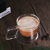 Tasse à Café et Thé à Double Paroi en Verre Borosilicate, Faible MOQ, Produits en Stock